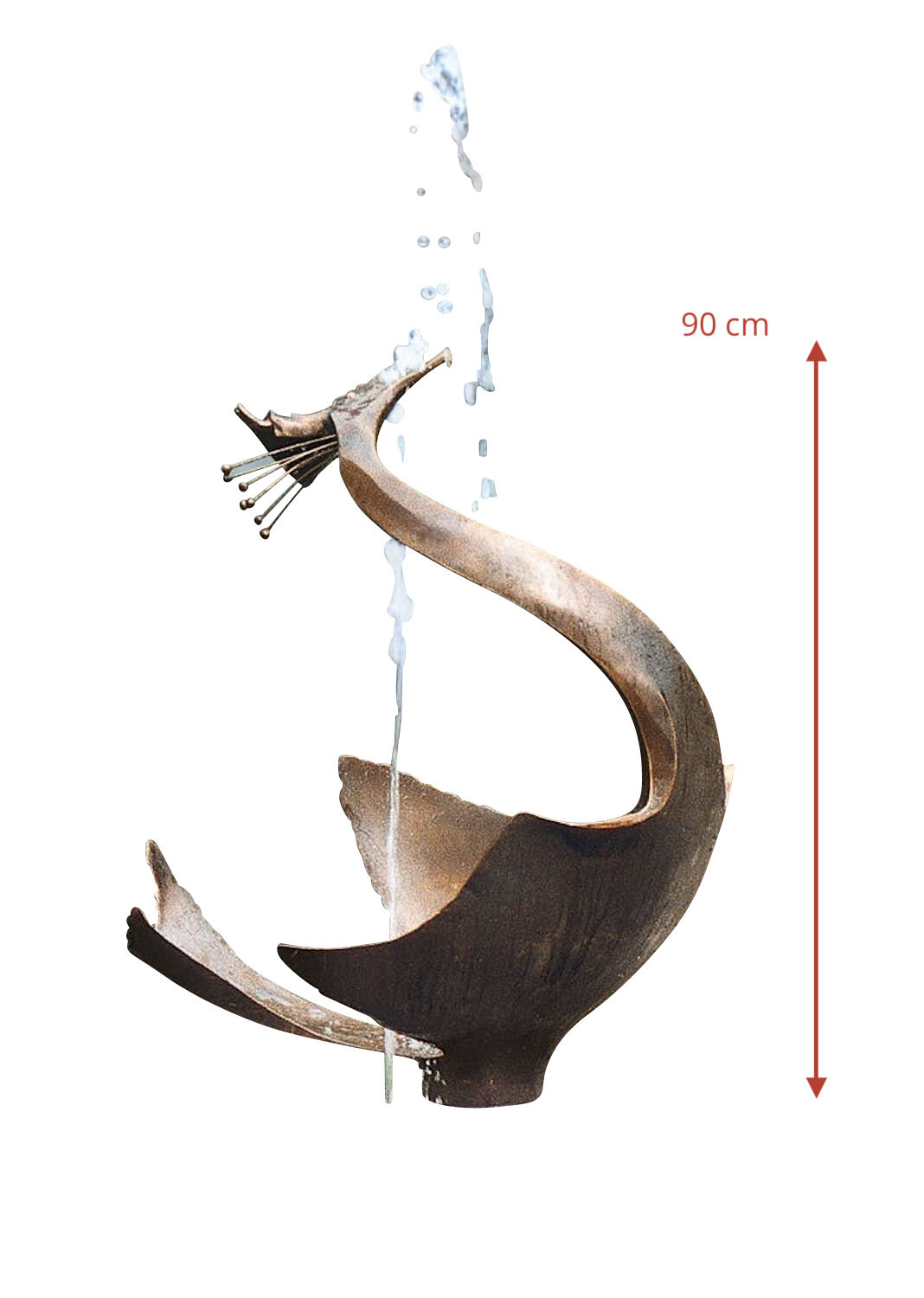 Bronzefigur REIHER, limitierte Künstlerbronze, Bronzeplastik